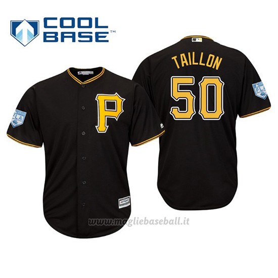 Maglia Baseball Uomo Pittsburgh Pirates Jameson Taillon Cool Base Entrenamiento De Primavera 2019 Nero